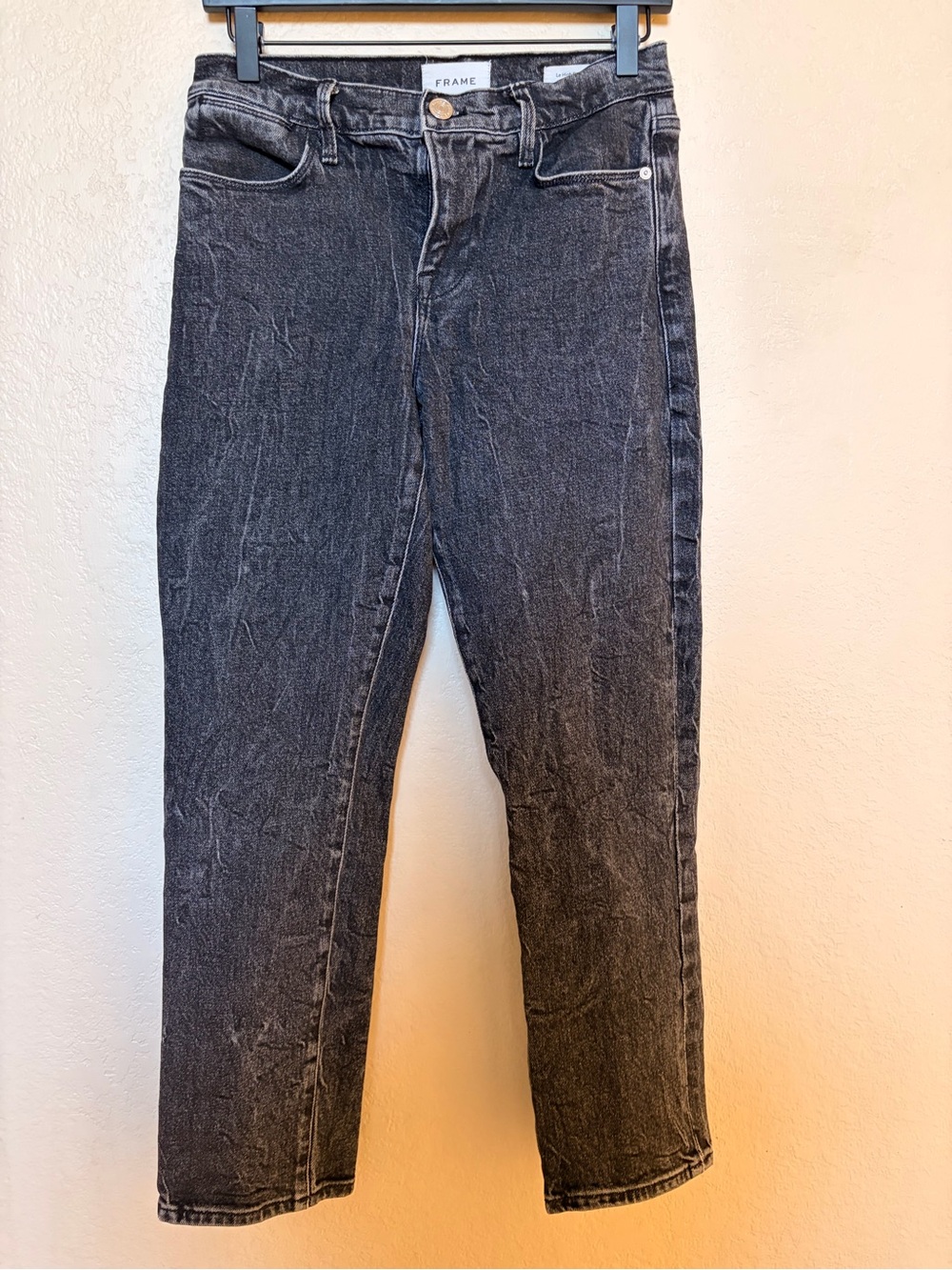 Frame Women’s Le High Straight Denim Black High Rise Straight Jeans